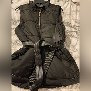 Marc Fisher- NWT Quilted Belted Puffer Black Vest